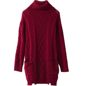 Cashmere Turtleneck Long Sleeve Dress